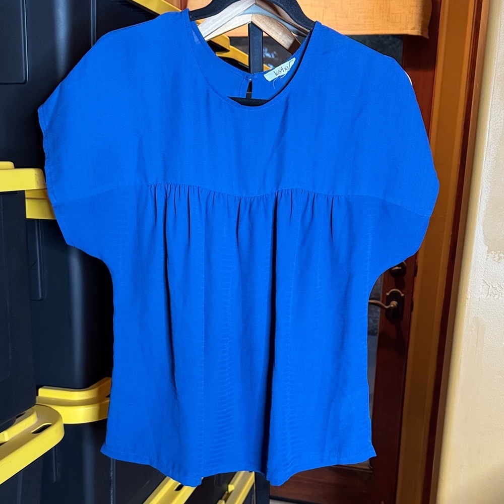 Kooba Vibrant Blue Women's Blouse Size Medium Oversized
